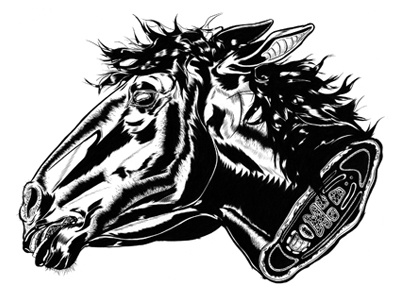 Dead Horse editorial freelance horse illustration maxim