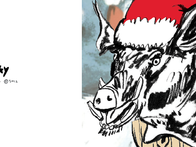 Santa Hog Mock christmas freelance illustration