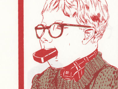 Ralphie Card card freelance illustration personal screenprint