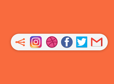 Daily UI Challenge: Day 10 Social Share Icon design logo minimal ui uichallenge uidesign ux uxdesign web website