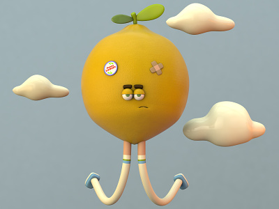 Happy lemon 3d character cinema4d design diseñodepersonaje illustration logo modelado modeling personaje