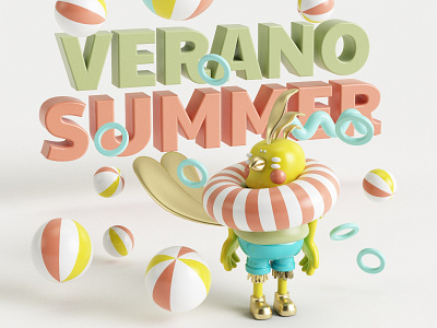 summer 3d bird character cinema4d design diseñodepersonaje illustration modelado modeling personaje