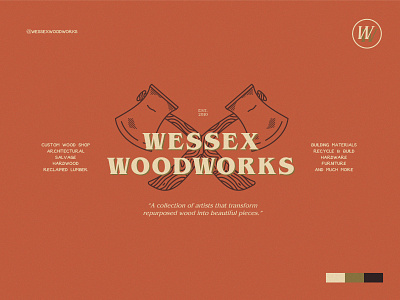 Wessex Woodworks Branding branding design graphic graphicdesign icon illustration lettering lettering artist logo minimal
