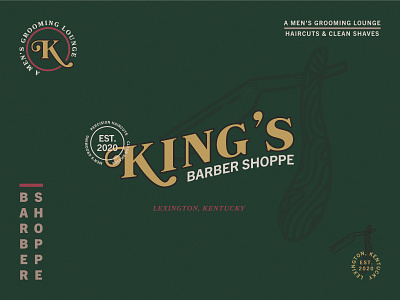 King's Barber Shop Branding branding design graphic graphicdesign icon illustration lettering lettering artist logo minimal