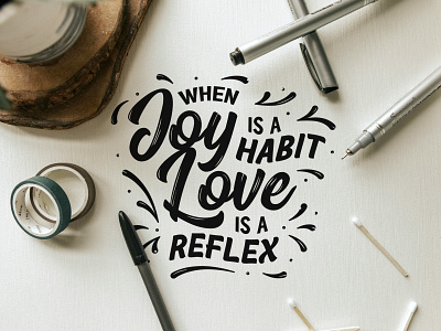 Joy - Habit / Love - Reflex branding design graphic graphicdesign icon illustration lettering lettering artist logo minimal
