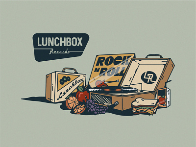 Lunchbox Records Main branding design graphic graphicdesign icon illustration lettering lettering artist logo minimal