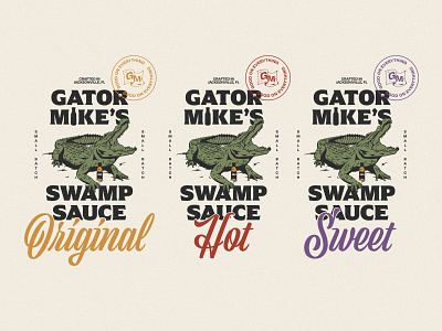 Gator Mike's Sauces branding design graphic graphicdesign icon illustration lettering lettering artist logo minimal