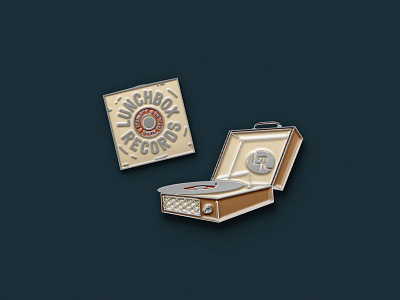 Lunchbox Records Soft Enamel Pin branding design graphic graphicdesign illustration logo minimal ui ux vector