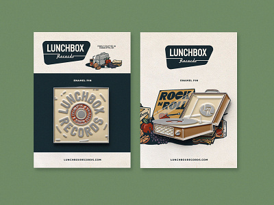 Lunchbox Records Pins branding design graphic graphicdesign illustration logo minimal ui ux vector