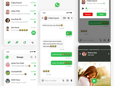Whatsapp redesign concept chat chat app chatting design minimal ui user experience user interface ux whatsapp