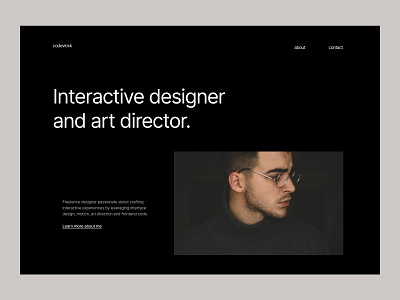 Designer portfolio exploration branding design minimal user experience user interface web design