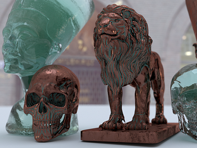 Still having fun with Arnold 3d arnold bronze c4d cgi glass textures