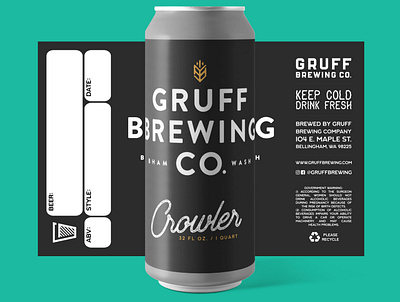 Gruff Brewing Crowler beer beer branding branding label design packagingdesign