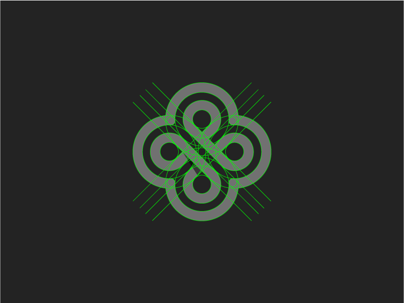 Luck Grid system mark logo identity gridded form grid design branding abstract