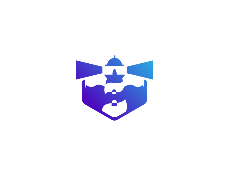 Lighthouse system mark illustration identity form overlay design branding logo lighthouse