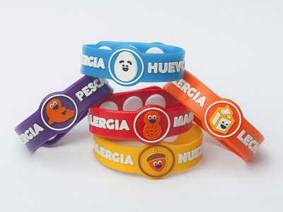 Allergy wristbands colors desig icons product design