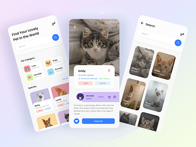 Pet Adoption - 1 adoption app design design design app illustration mobile design mobile ui pet pet care pets petshop ui ux