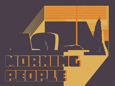 For the Morning People adobe cat coffee design grain graphic graphicdesign illustration illustrator monochrome morning pop art