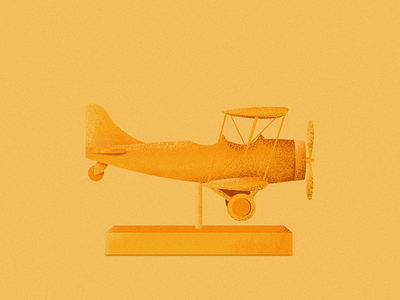 The Golden Biplane adobe award biplane design digital painting flat grain graphic graphicdesign illustration illustrator photoshop plane texture
