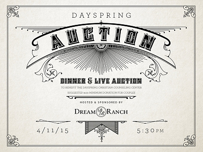 2015 Dayspring Auction Invitation illustration invitation lettering print