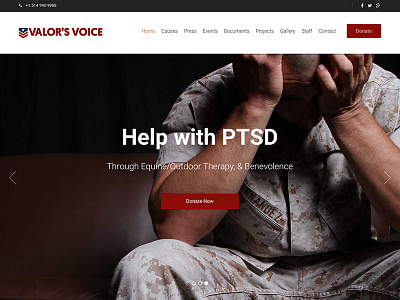 Valor's Voice Website design military nonprofit website