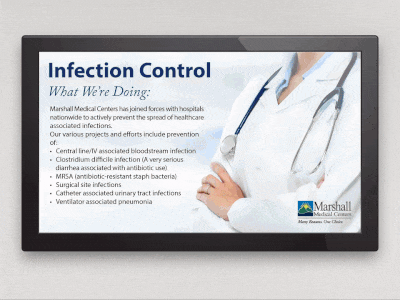 Digital Signage at Marshall Medical Centers graphic design layout photography
