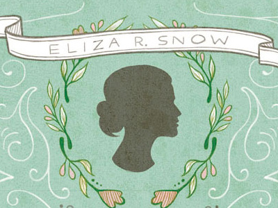 Eliza R. Snow Newsletter Cover coverart handdrawntype illustration newsletter pastel silhouette vintage