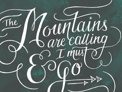 Mountains are calling lettering wacom