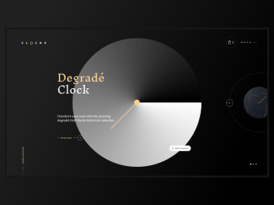 Clock banner black circle clock concept degrade design ecommerce hero minimal typography ui web