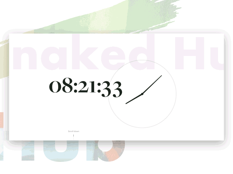 Naked Hub Conceptual Redesign animation brush clock co working co working space draft motion redesign uiux web