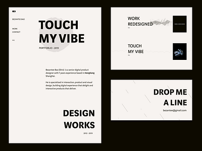 Touch My Vibe - Portfolio black cargo contact design portfolio ui ux web web design