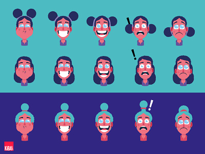 Facial Expressions - Travelogue character character design concept concept art illustration illustrator motion motiongraphics