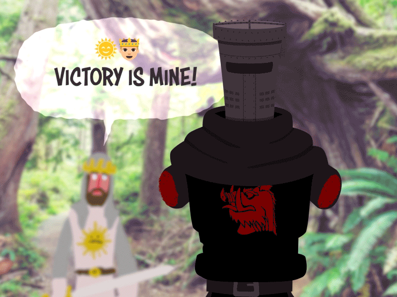 Victory Is Mine! animation animation 2d animation after effects black knight character character design illustration knight monty python motiongraphics