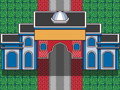 Gate To Fountain of Wisdom aseprite bit building color endesga64 game assets palette pixel art pixelart