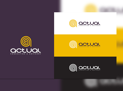 Modern Logo for Risk Firm branding corporate letterform modern purple and yellow