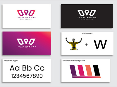 Winners Gym Logo branding brands graphic design gym logos letter w letterform logos lifestyle brand logo typography