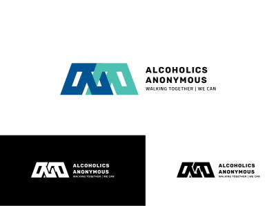 Double "A" Logo Concept alcoholics anonymous branding graphic design letter a letter m letterform logo typography