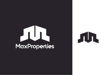Max Properties logo concept branding geometric graphic design letter m logo property logo typography