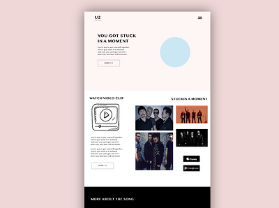 Simple U2 Stuck In A Moment Design design graphic design ui ui design ux ui ux design web web design website website concept website design