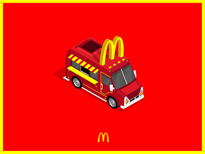 McDonald's food truck illustration art artwork cartoon dribble shot dribbleartist food food illustration foodie illustraion illustration art illustrator isometric isometric illustration macdonald