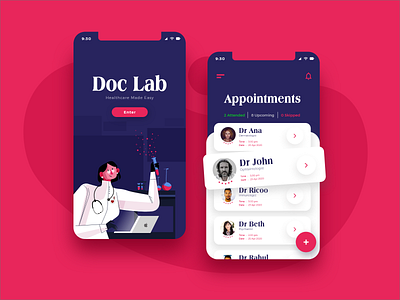 Doc Lab - Healthcare Made Easy App app app design application appointment booking design health app healthcare healthy illustration typogaphy ui ux