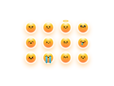 Emoji - Yolk inspired emoticons character character design eggyolk emoji emoji set emoticons expressions icon set symbol