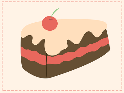Little Cake cake cute flat colours illustration