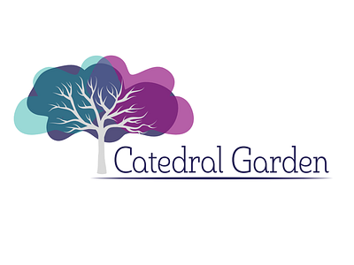 Catedral Garden Logo Proposal 2 garden illustrator logo purple tree typography