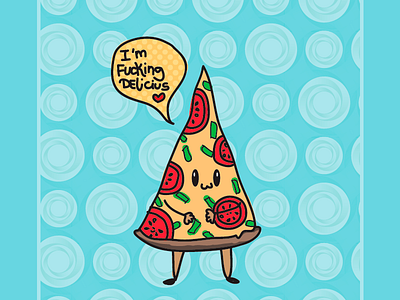 Delicius Pizza color delicius doodle green illustration kawai pizza red tomato