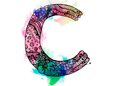 C Is For Cute - Illustration c color doodle hand drawn illustration photoshop textures watercolor