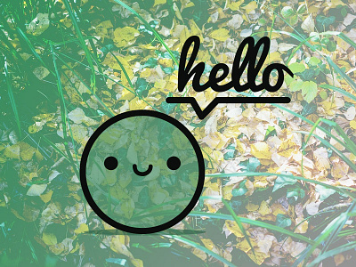 Hello :) cute green hello icon illustration photography