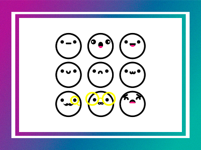 Emotions Emoji doodle emoji gradient icon illustrations illustrator purple