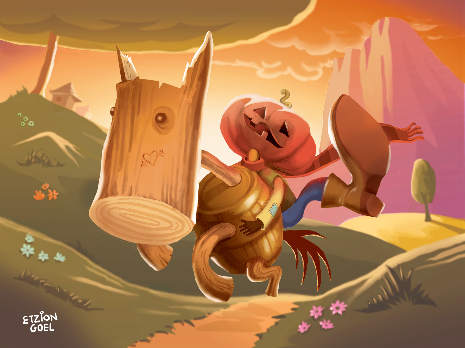 Pumpkin Had Wood Horse By Etzion Goel On Dribbble   Pumpkin1 