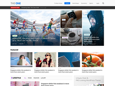 The One Magazine Homepage homepage uiux wordpress wordpress theme